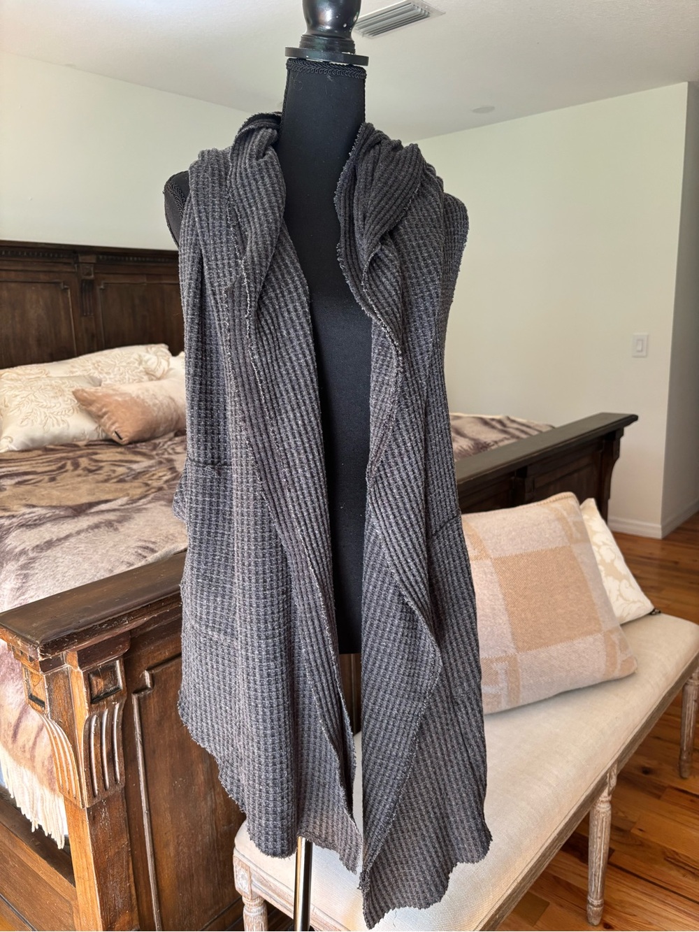 NSF Charcoal Hooded Knit Vest